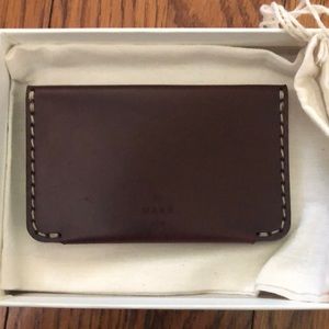 Mens new leather front pocket wallet. MAKR brand USA